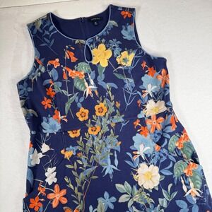 Lands End Floral Print Sleeveless Midi Dress Women's Plus Size 14‎ Career Casual